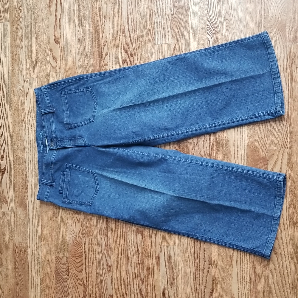 (8) Liz Claiborne Jeans Denim Wide Leg Capri Pants Cotton Blend